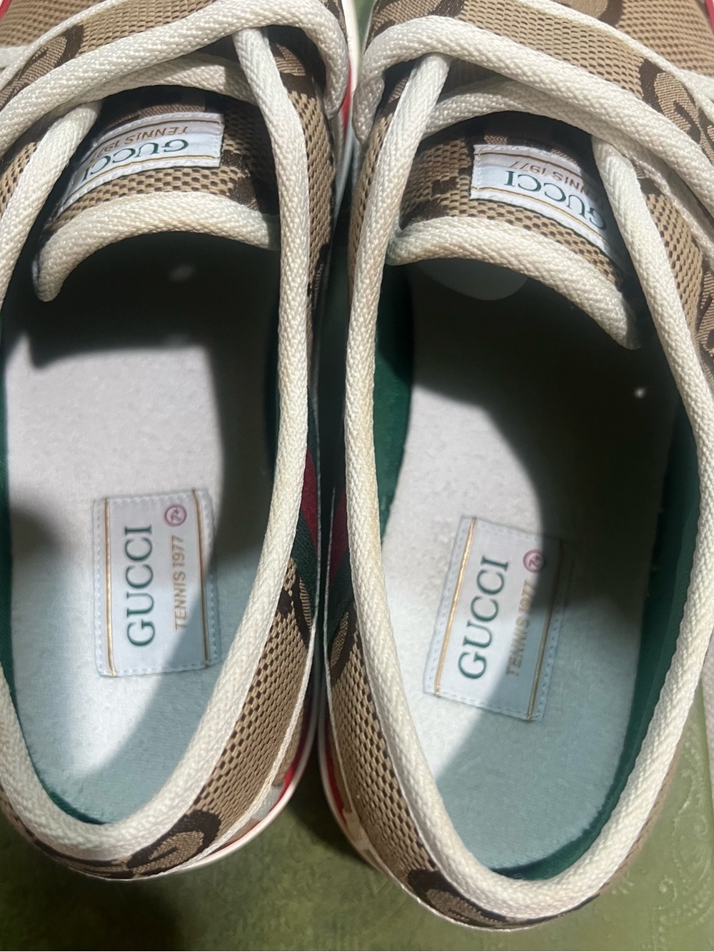 Gucci MEN Brown GG Canvas Velcro Sneakers w/ Red Trim. Size- SEE DESCRIPTION ❤️ - Picture 6 of 7